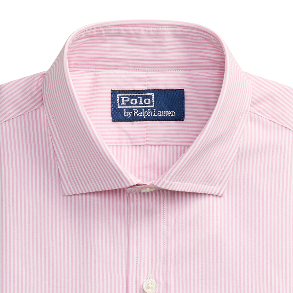 Polo Ralph Lauren - Custom Fit Striped Poplin Shirt - Carmel Pink/White Stripe 