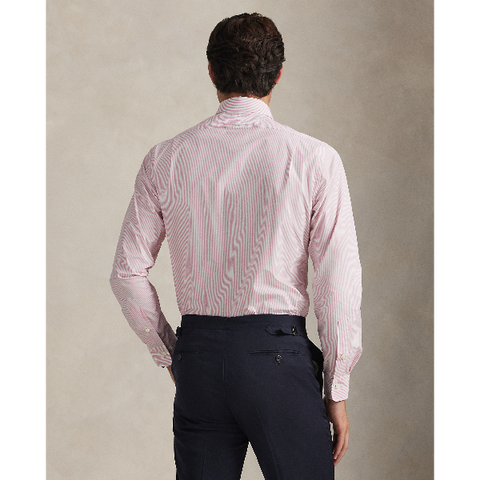 Polo Ralph Lauren - Custom Fit Striped Poplin Shirt - Carmel Pink/White Stripe 