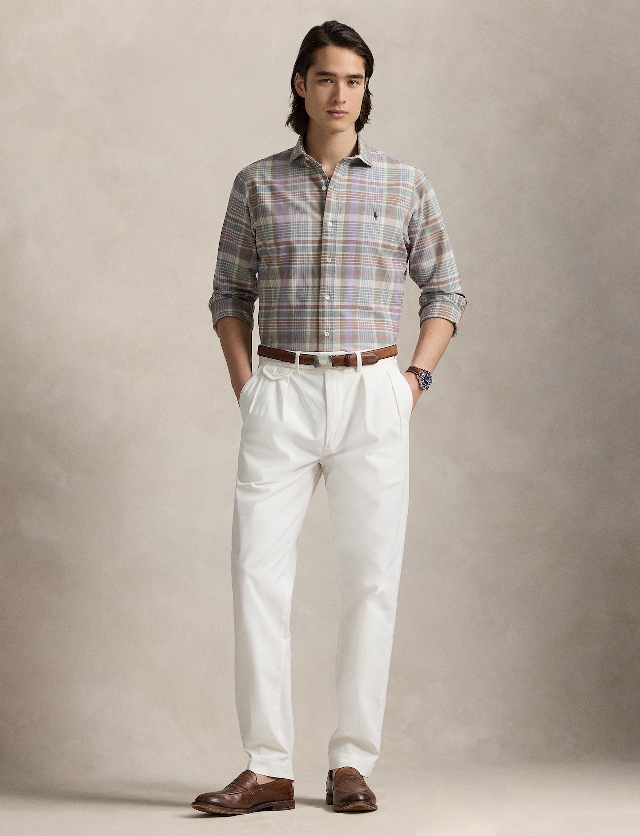 Polo Ralph Lauren - Tattersall Oxford Shirt - Check - Khaki Green Multi