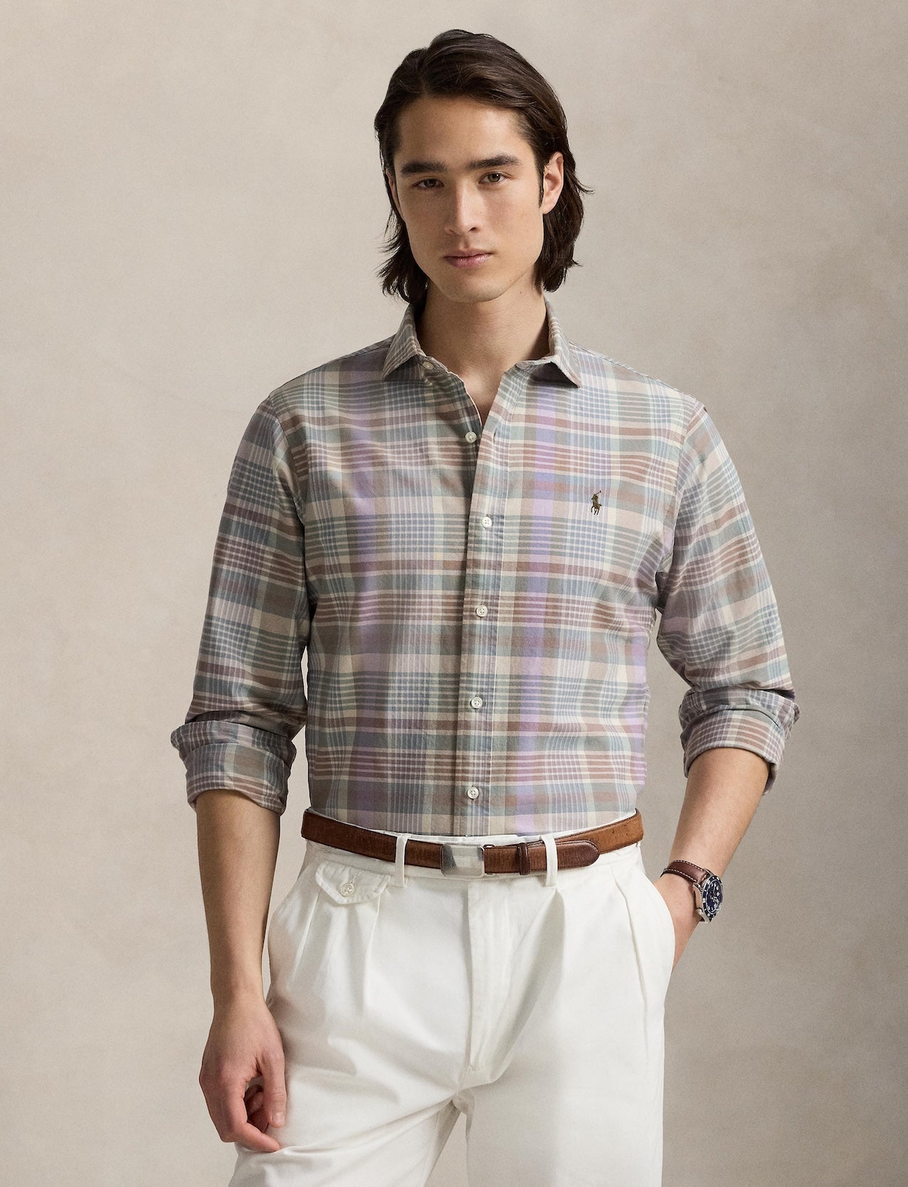 Polo Ralph Lauren - Tattersall Oxford Shirt - Check - Khaki Green Multi
