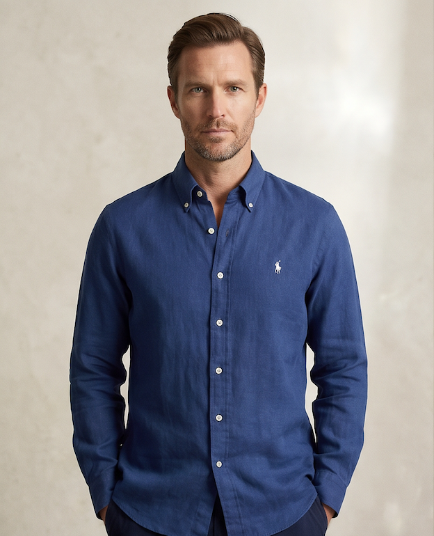 Polo Ralph Lauren - Linen Shirt - Navy with White Pony