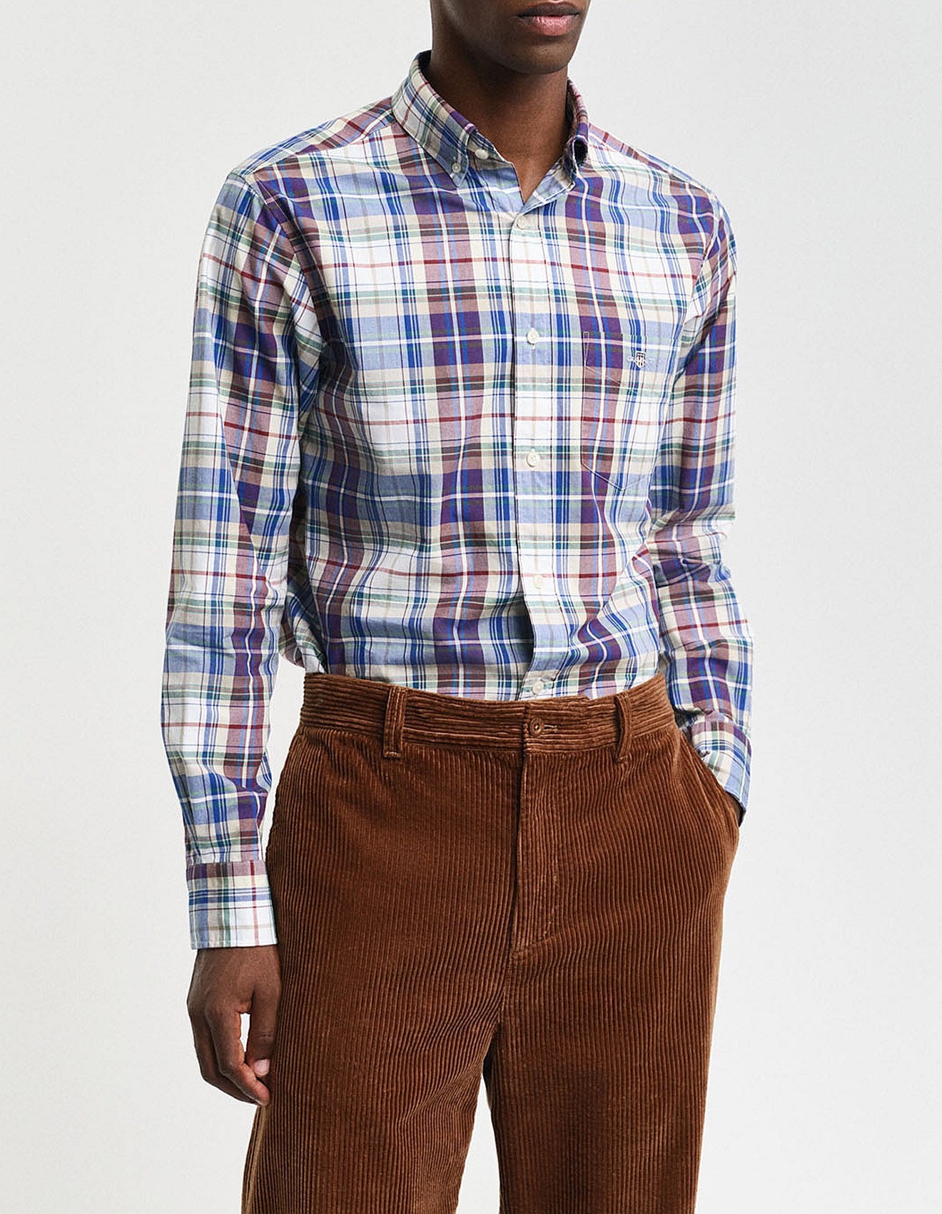 GANT - Poplin Shirt - Tartan Check - Wine Red