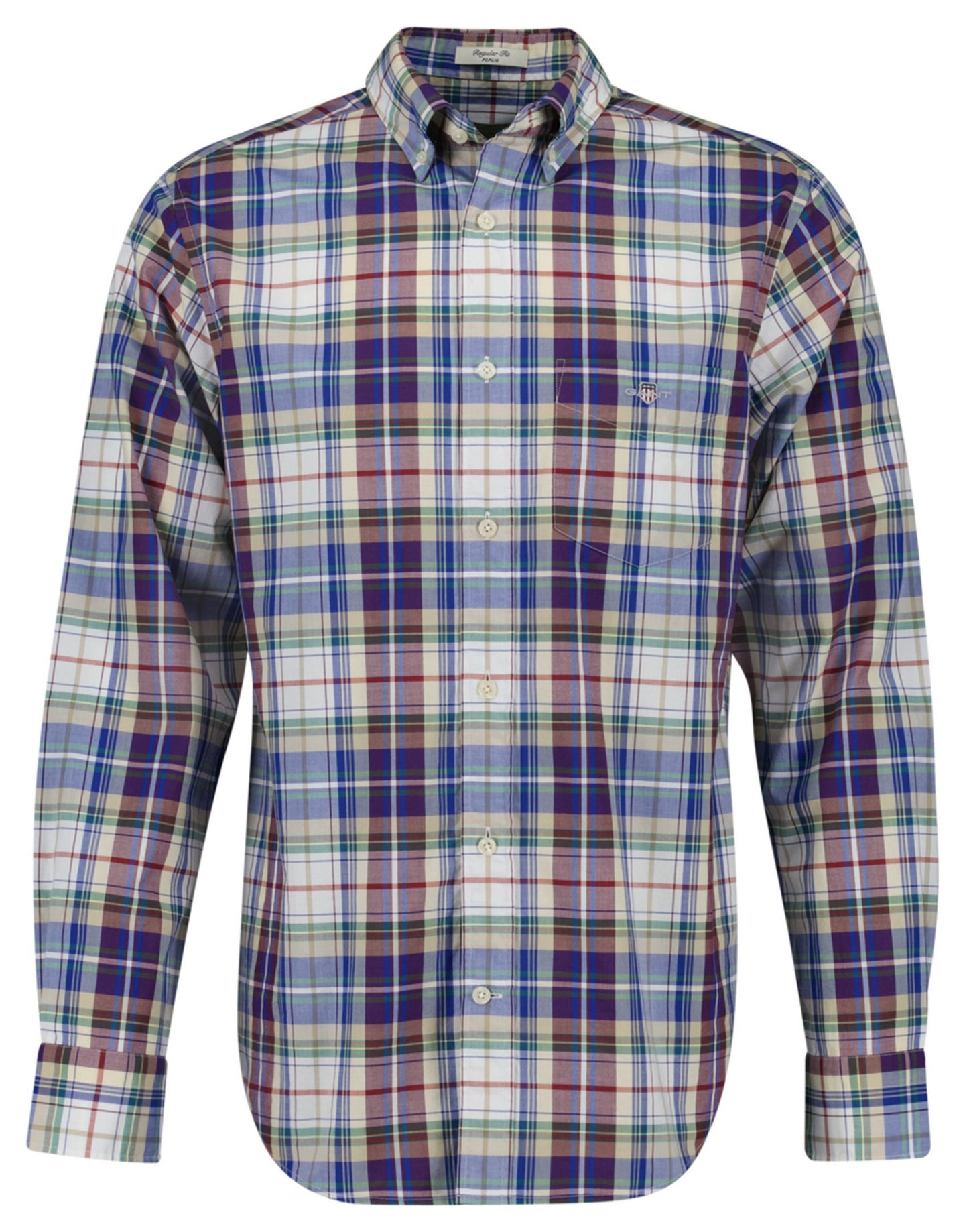 GANT - Poplin Shirt - Tartan Check - Wine Red