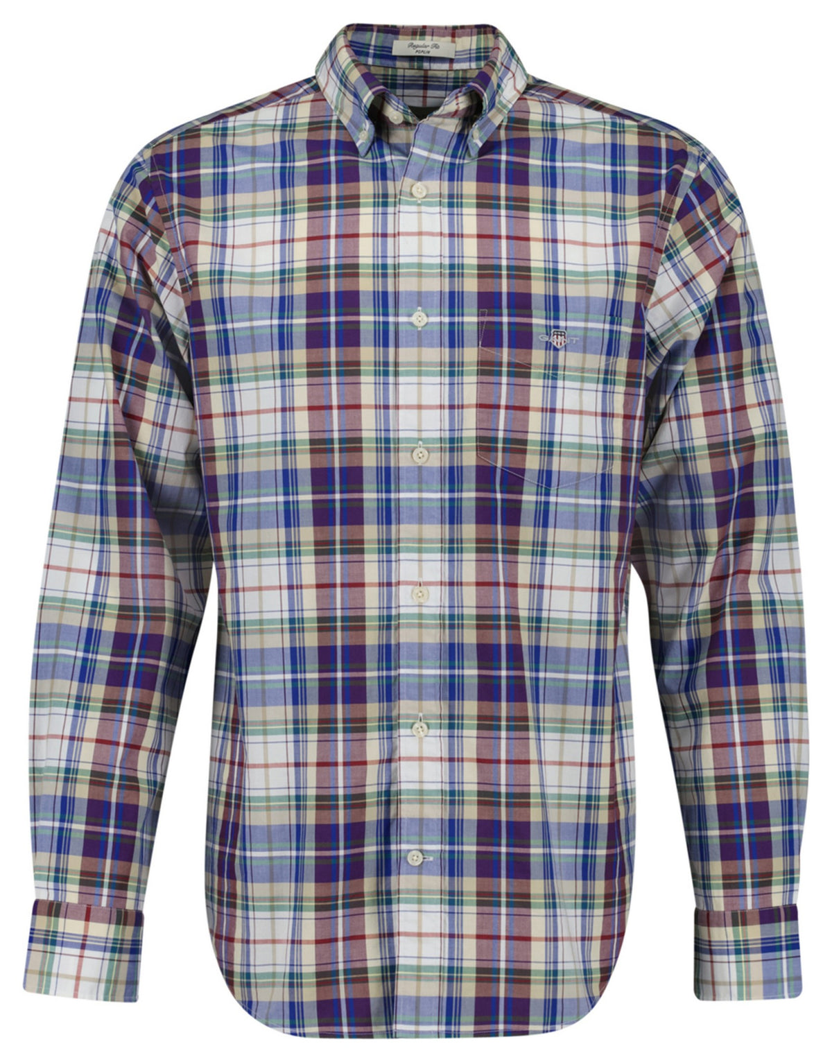GANT - Poplin Shirt - Tartan Check - Wine Red