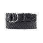 Badgery Belts - Queenslander Plaited Chrome Ring Belt - Black
