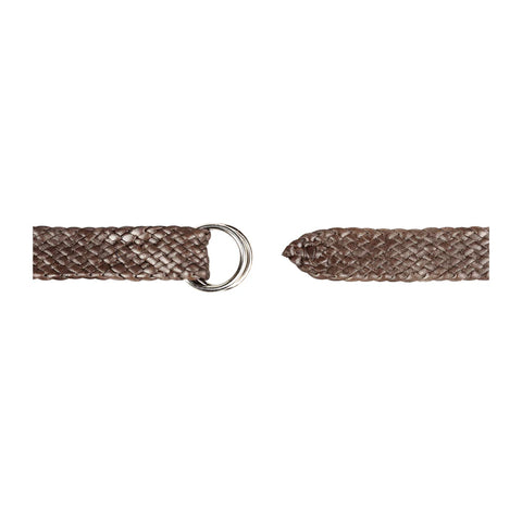 Badgery Belts - Queenslander Plaited Chrome Ring Belt - Chocolate