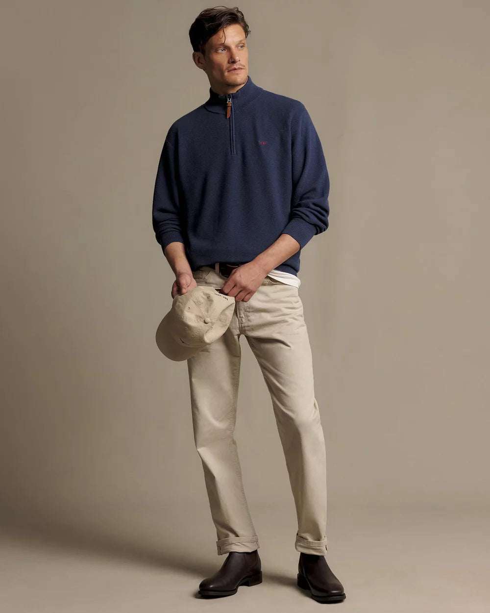 R.M.Williams - Warner Popcorn Zip Knit – Blue