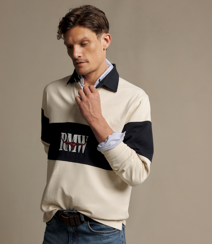 R.M.Williams - Heritage Panel Rugby Jumper - Ecru