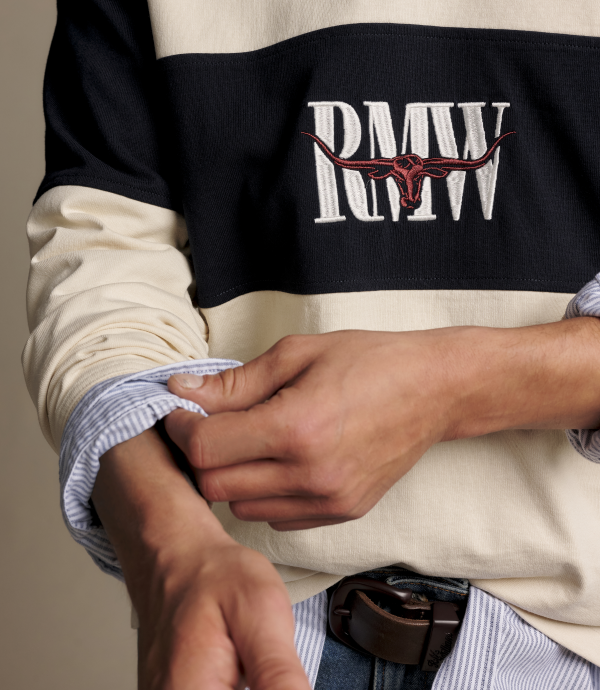 R.M.Williams - Heritage Panel Rugby Jumper - Ecru