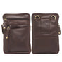 Oran Leather - Felix Crossbody Bag - Brown showcasing front and back view with multiple compartments and durable design.