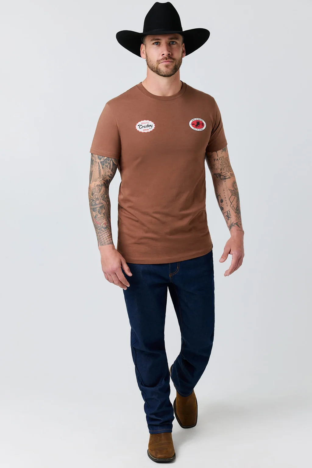Ringers Western - Graysons Stock Fit T-Shirt - Saddle Brown