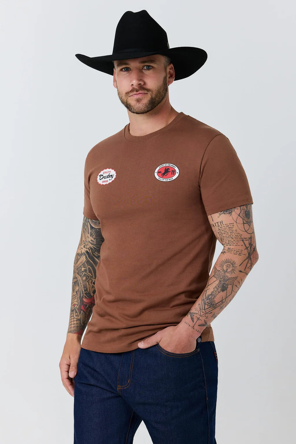 Ringers Western - Graysons Stock Fit T-Shirt - Saddle Brown