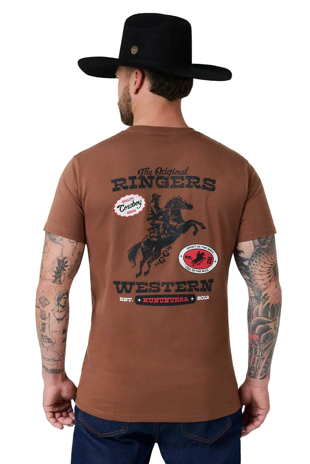 Ringers Western - Graysons Stock Fit T-Shirt - Saddle Brown