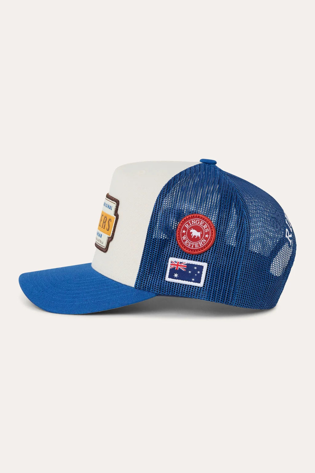 Ringers Western - Drive By Deep Fit Trucker Cap - Blue Cream