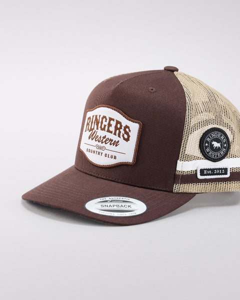 Ringers Western - Country Club Deep Fit Trucker Cap - Saddle Brown