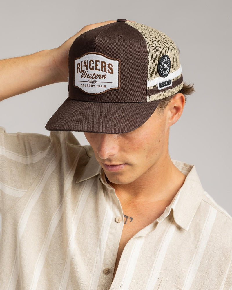 Ringers Western - Country Club Deep Fit Trucker Cap - Saddle Brown