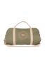 An olive green duffel bag with light pink handles and strap, featuring a circular 'Rangers Western' logo on the front, set against a plain off-white background.