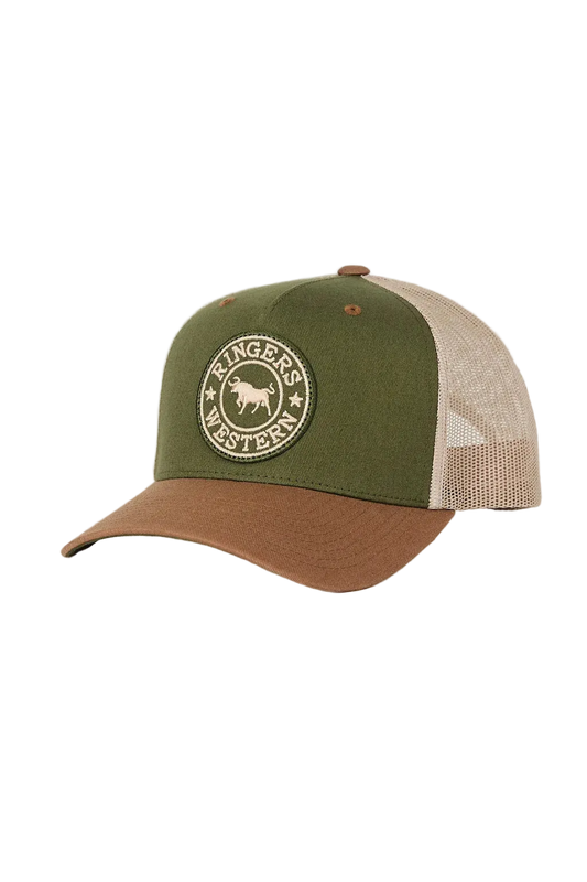 Ringers Western - Signature Bull Trucker Cap - Olive