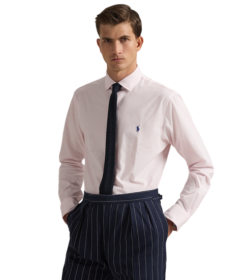 Polo Ralph Lauren - Custom Fit Check Stretch Poplin Shirt - Pink/White
