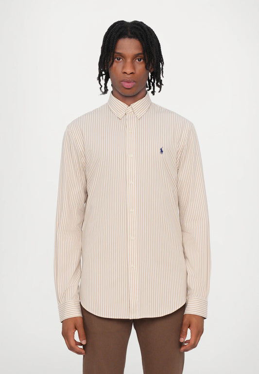 Polo Ralph Lauren - Poplin Stretch Shirt - Stripe - Beige & White