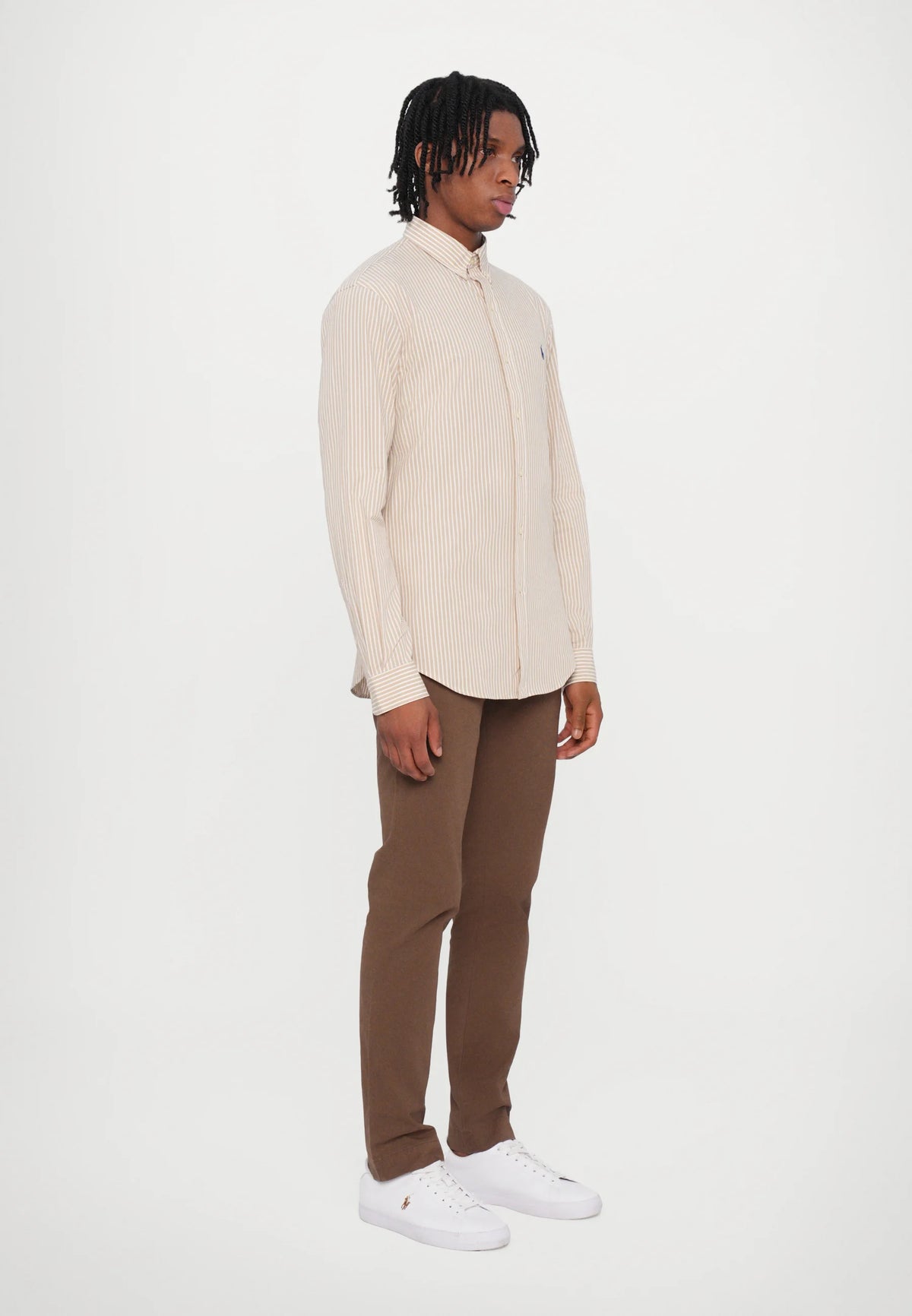 Polo Ralph Lauren - Poplin Stretch Shirt - Stripe - Beige & White