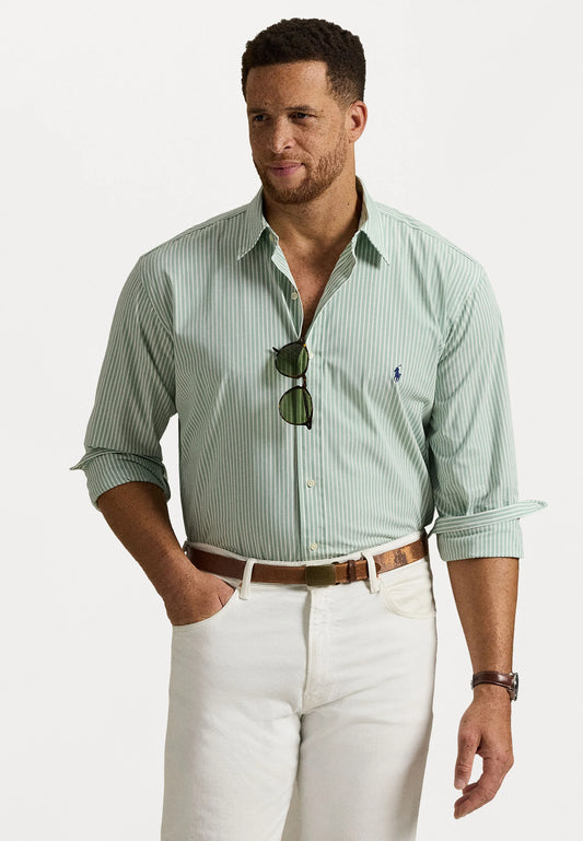 Polo Ralph Lauren - Poplin Stretch Shirt - Stripe - Green & White