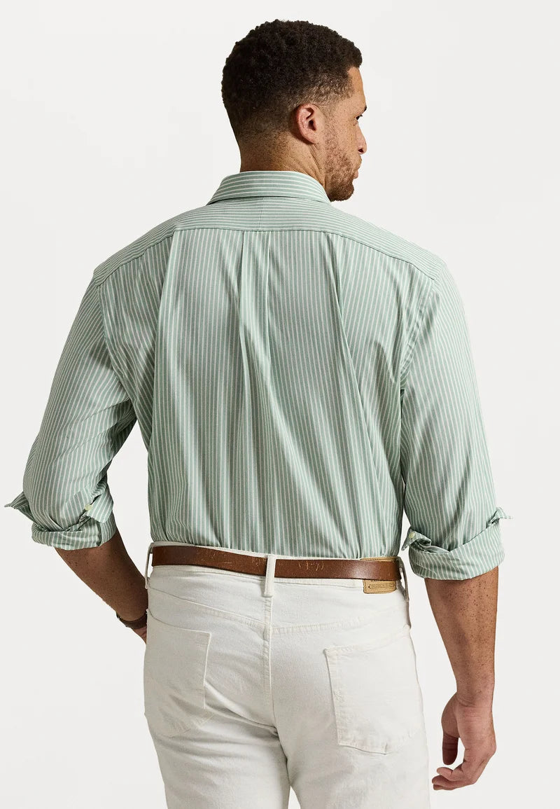Polo Ralph Lauren - Poplin Stretch Shirt - Stripe - Green & White
