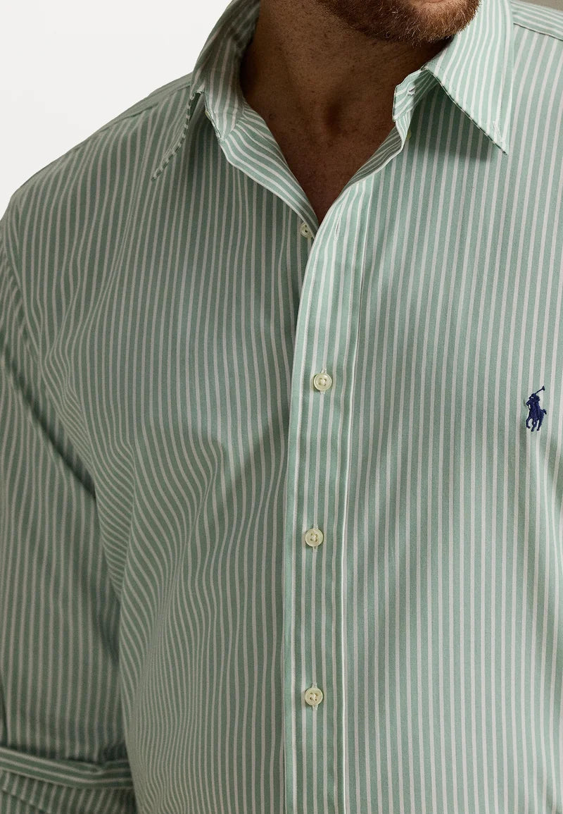 Polo Ralph Lauren - Poplin Stretch Shirt - Stripe - Green & White