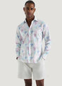 M.J. Bale - Rapallo Shirt - Printed - Multi - MULTIBUY worn by a model, showcasing vibrant colors and a relaxed fit.