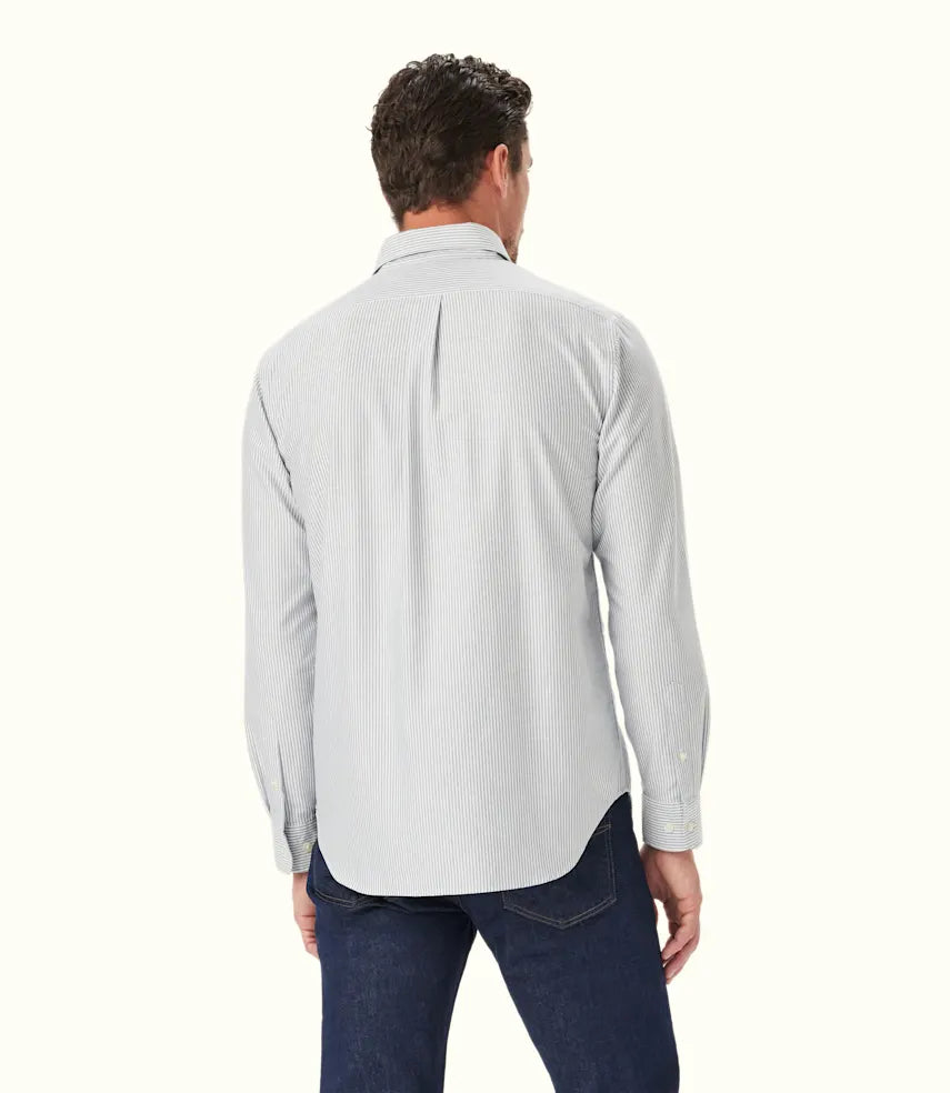 R.M.Williams - Regular Oxford Shirt - Stripe - Navy/White