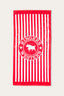 Ringers Western - Striped Towel - Red & White featuring red and white stripes with a branded logo.
