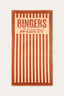 Ringers Western Striped Towel - Tan featuring a classic striped design in soft cotton for beach or poolside adventures.