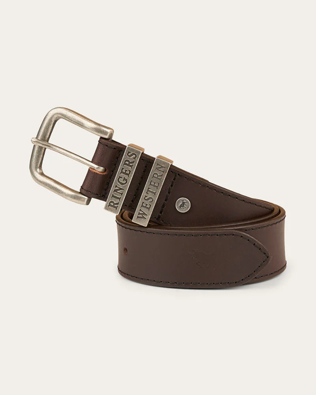 Ringers Western - James Belt - Dark Brown/ Silver