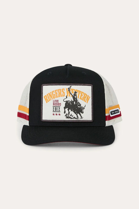 Ringers Western - Rodeo Club Deep Fit Trucker Cap - Black Off White