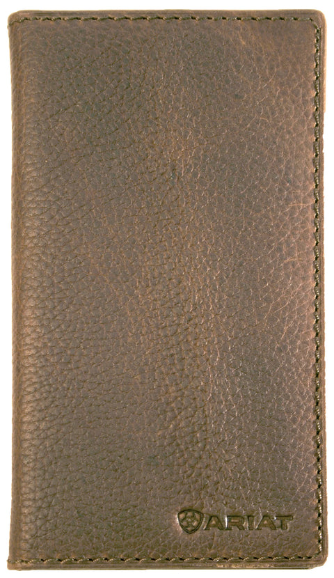 Ariat - Rodeo Wallet - Distressed Leather - Brown featuring durable distressed leather exterior.