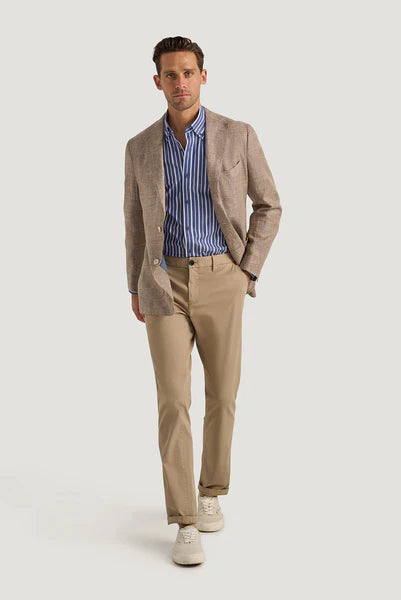 M.J. Bale - Rohde Poplin Shirt - Stripe - Navy/Sky