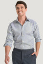 M.J. Bale - Ronald Shirt - Stripe - White/Navy/Green