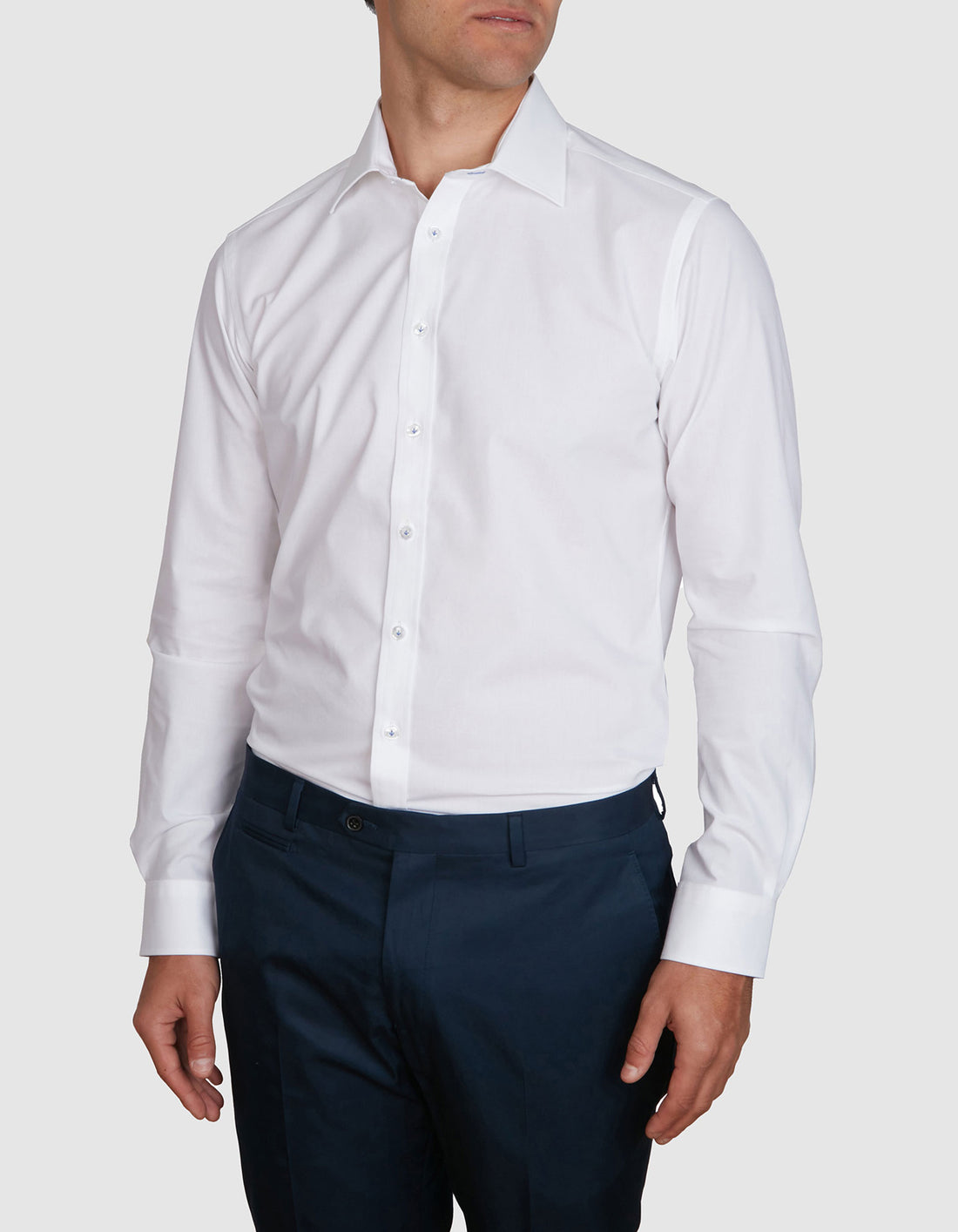 Abelard - Long Sleeve Business Shirt - 4 Way Stretch - White