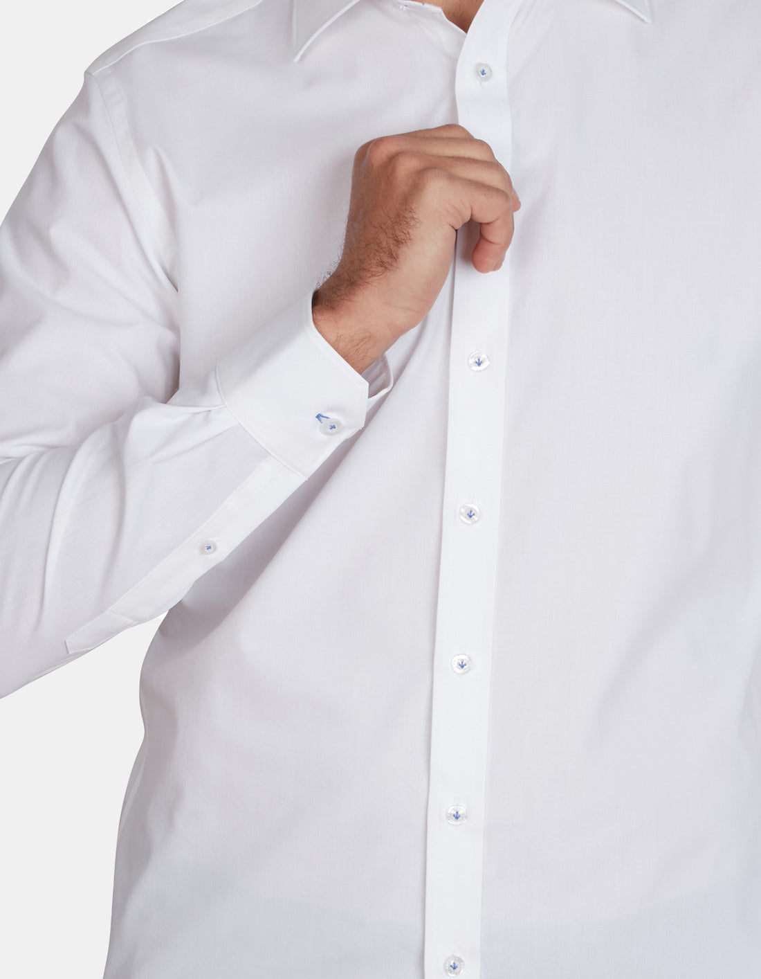 Abelard - Long Sleeve Business Shirt - 4 Way Stretch - White