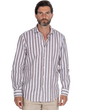 Abelard - Inch Linen Stripe Shirt - Chocolate