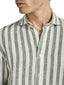 SAL262852128-L  - Abelard - Inch Linen Stripe Shirt - Lichen