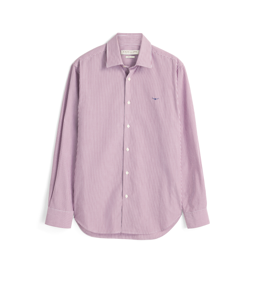 R.M.Williams -  Sommers Poplin Stripe Shirt - Rust