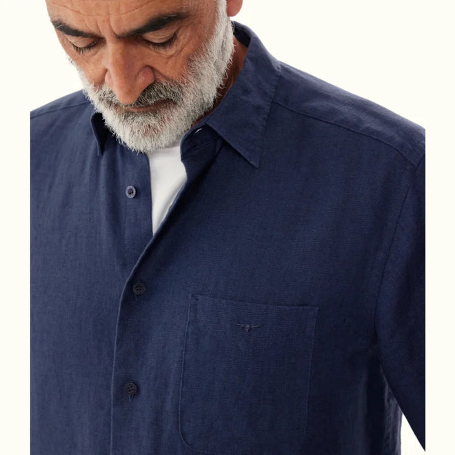 RM Williams - Coalcliff Linen Shirt - Dark Navy