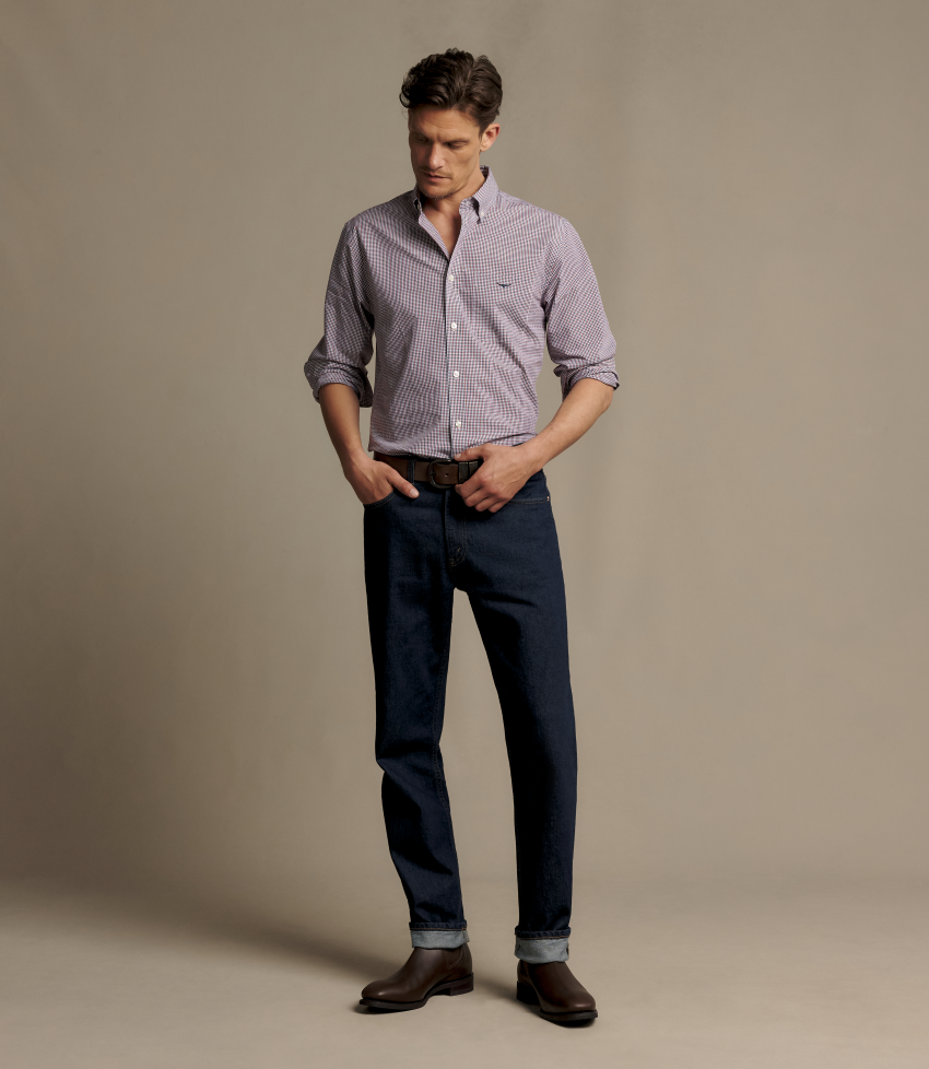 R.M.Williams - Whyalla Poplin Shirt - Check - Red/White/Navy