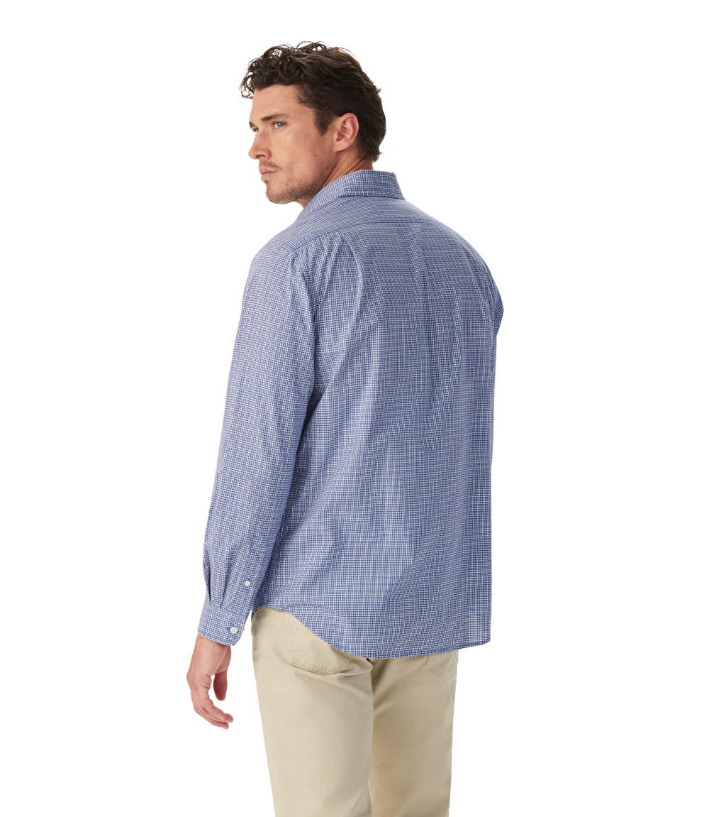 R.M.Williams - Ilford Poplin Shirt - Check - Blue & White