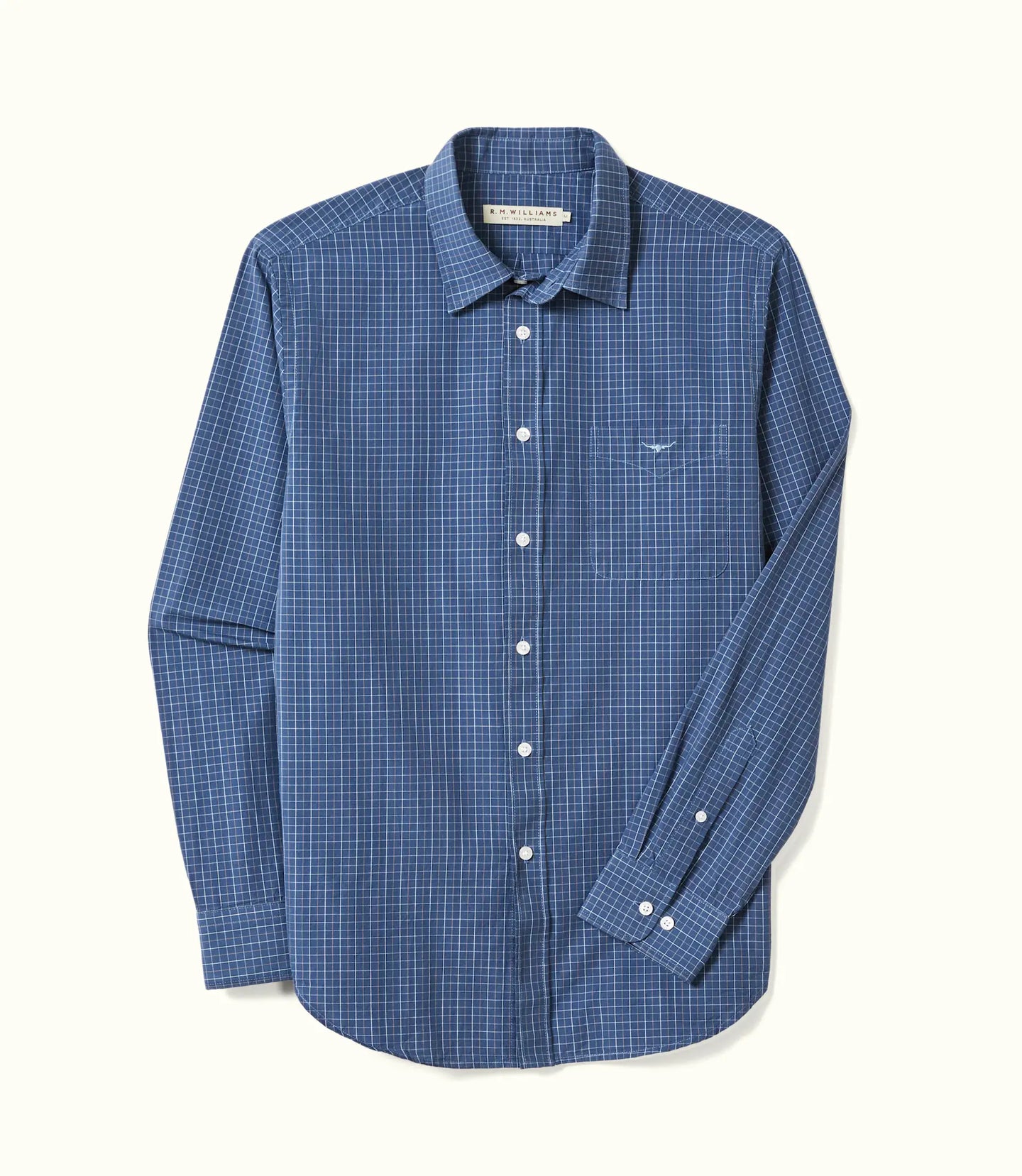 R.M.Williams - Regular Shirt - Check - Navy, White & Tan