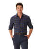 R.M.Williams - Regular Twill Check Shirt - Navy/Brown 