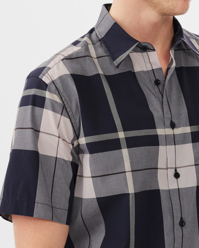 RM Williams - Hervey Shirt - Check - Navy & Pale Pink