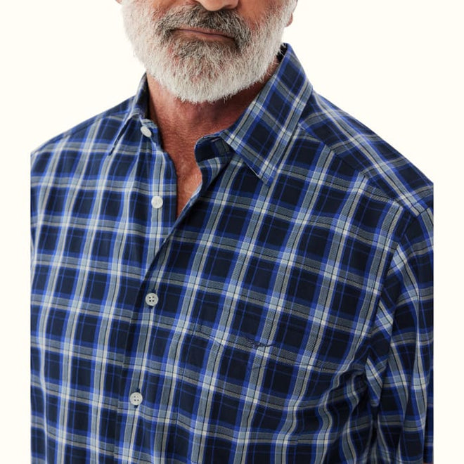 RM Williams - Hervey Shirt - Navy, Blue & White Check