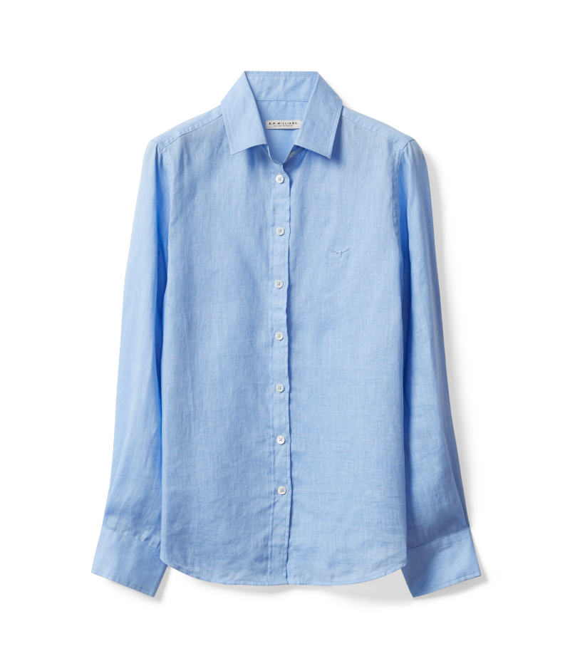 R.M.Williams - Olney Linen Shirt - Light Blue